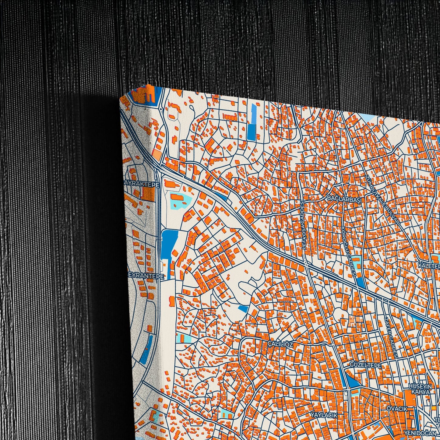 Kirikkale Turkey Colorful City Map Canvas Print Detail