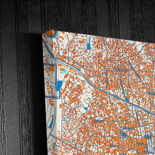 Kirikkale Turkey Colorful City Map Canvas Print Detail