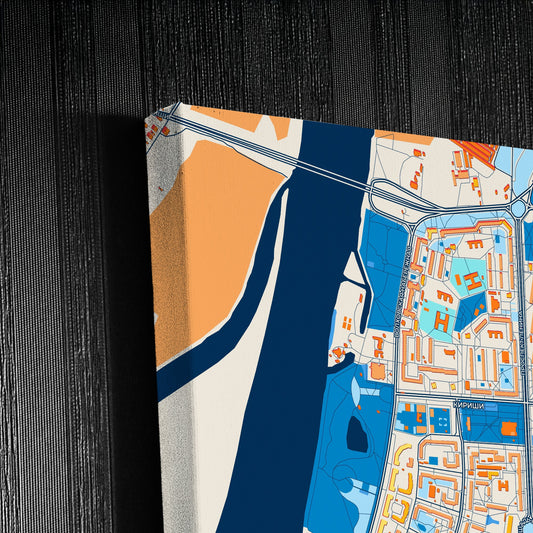 Кириши Russia Colorful City Map Canvas Print Detail