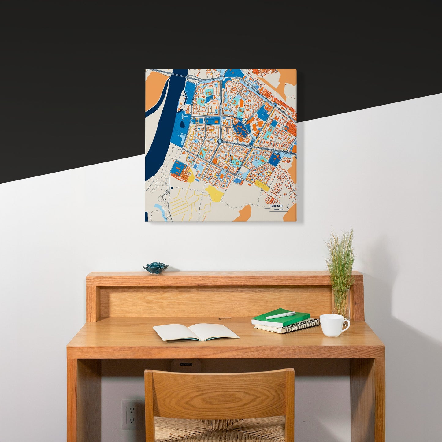 Кириши Russia Colorful City Map Canvas Print Scene