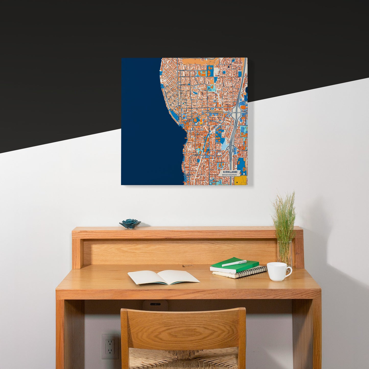 Kirkland Washington Colorful City Map Canvas Print Scene