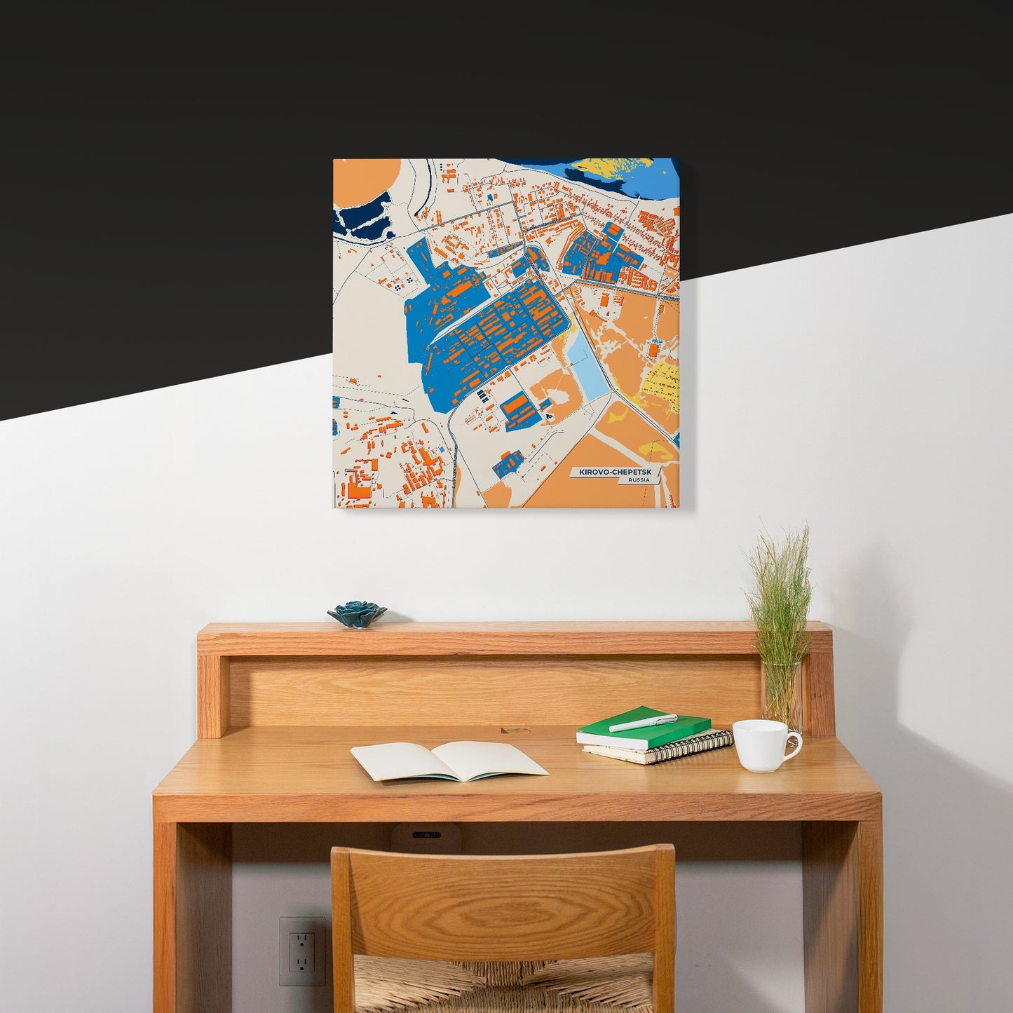 Кирово-Чепецк Russia Colorful City Map Canvas Print Scene