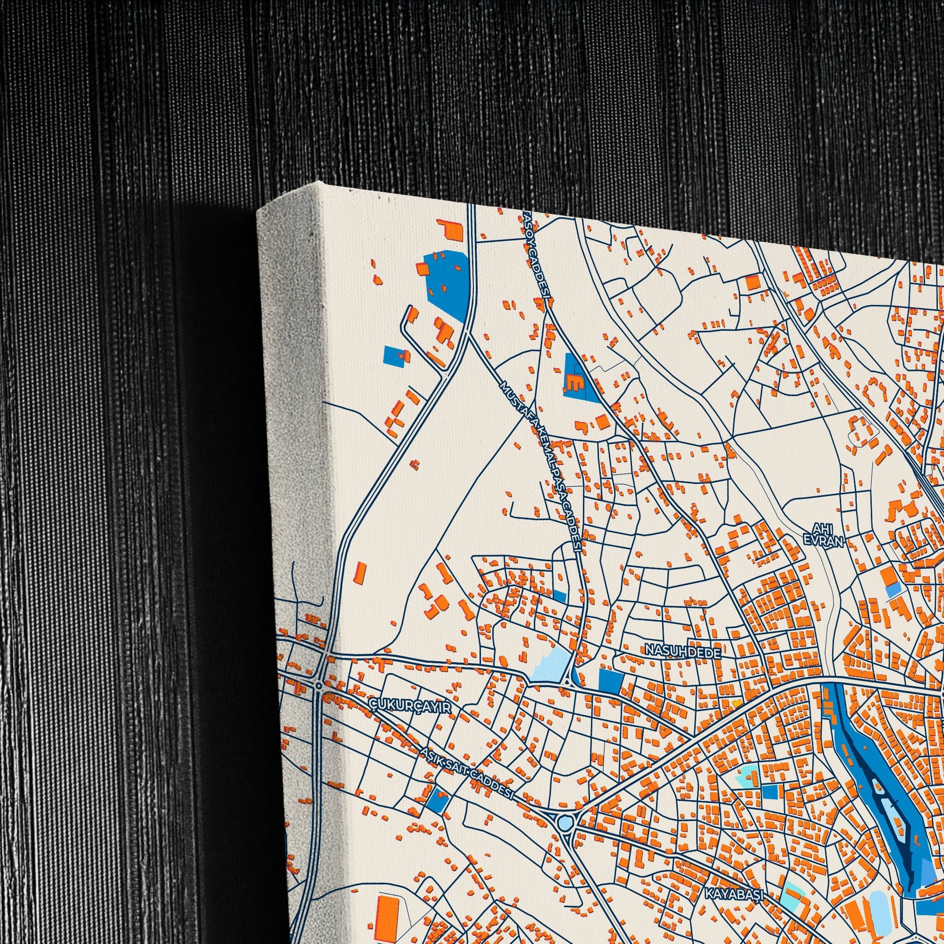 Kirşehi̇r Turkey Colorful City Map Canvas Print Detail