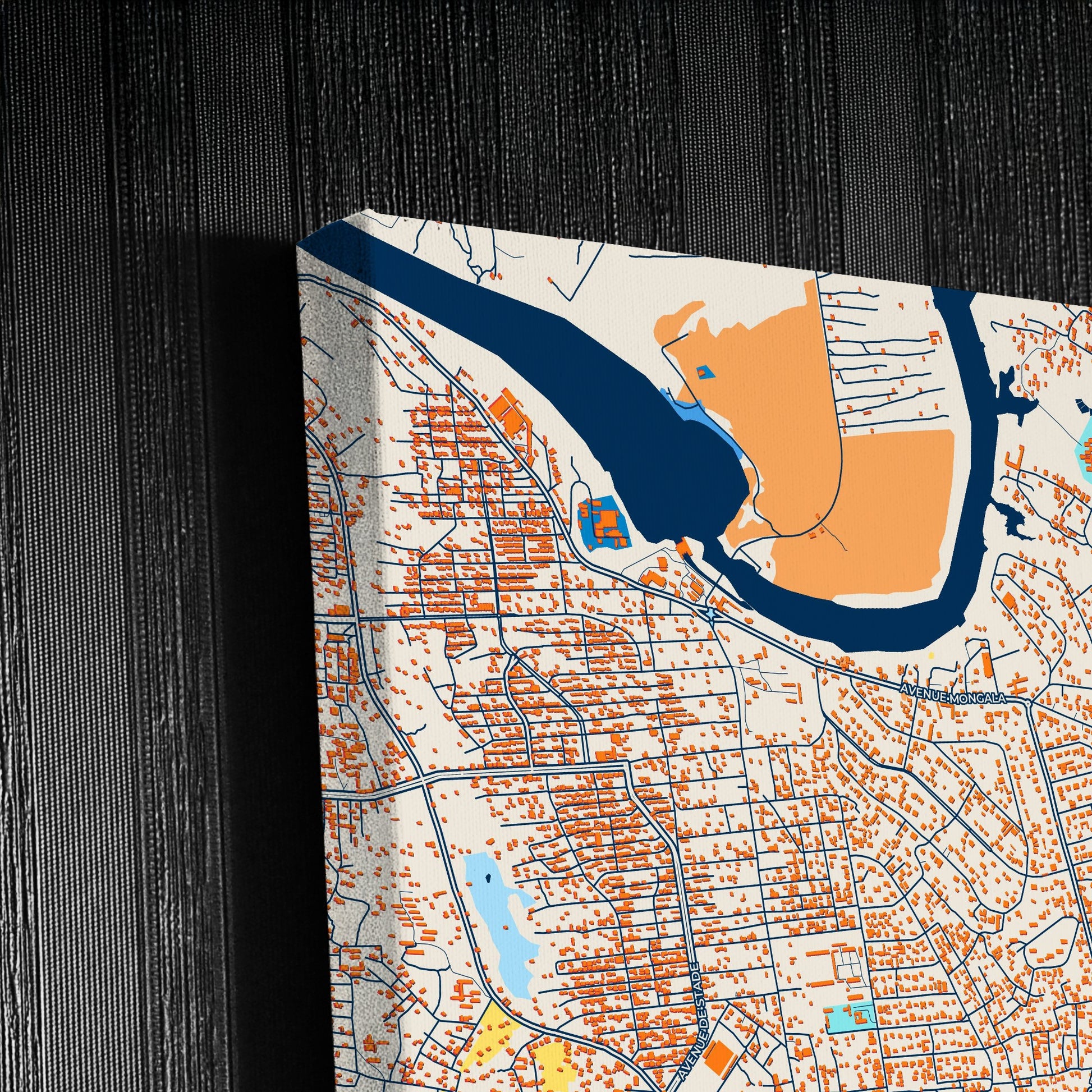 Kisangani Dr Congo Colorful City Map Canvas Print Detail