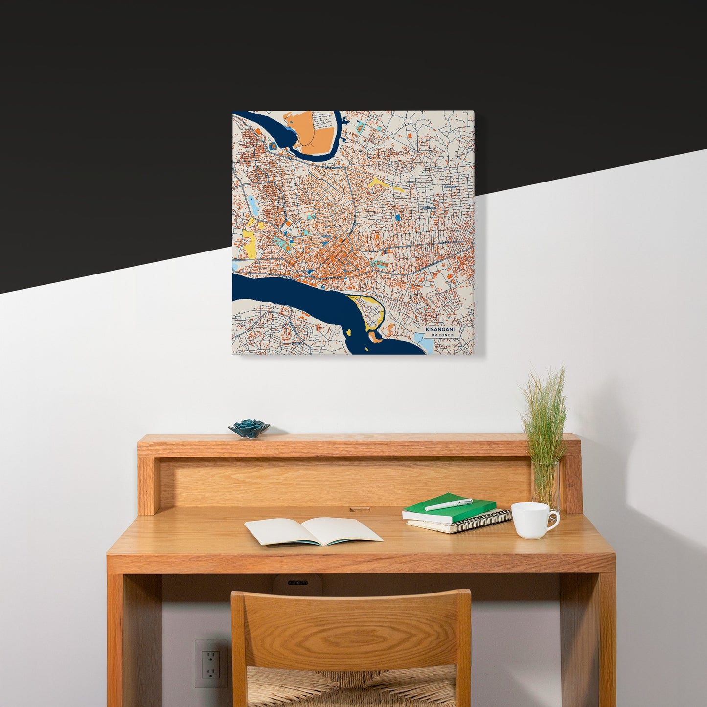 Kisangani Dr Congo Colorful City Map Canvas Print Scene