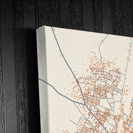 Kisi Nigeria Colorful City Map Canvas Print Detail