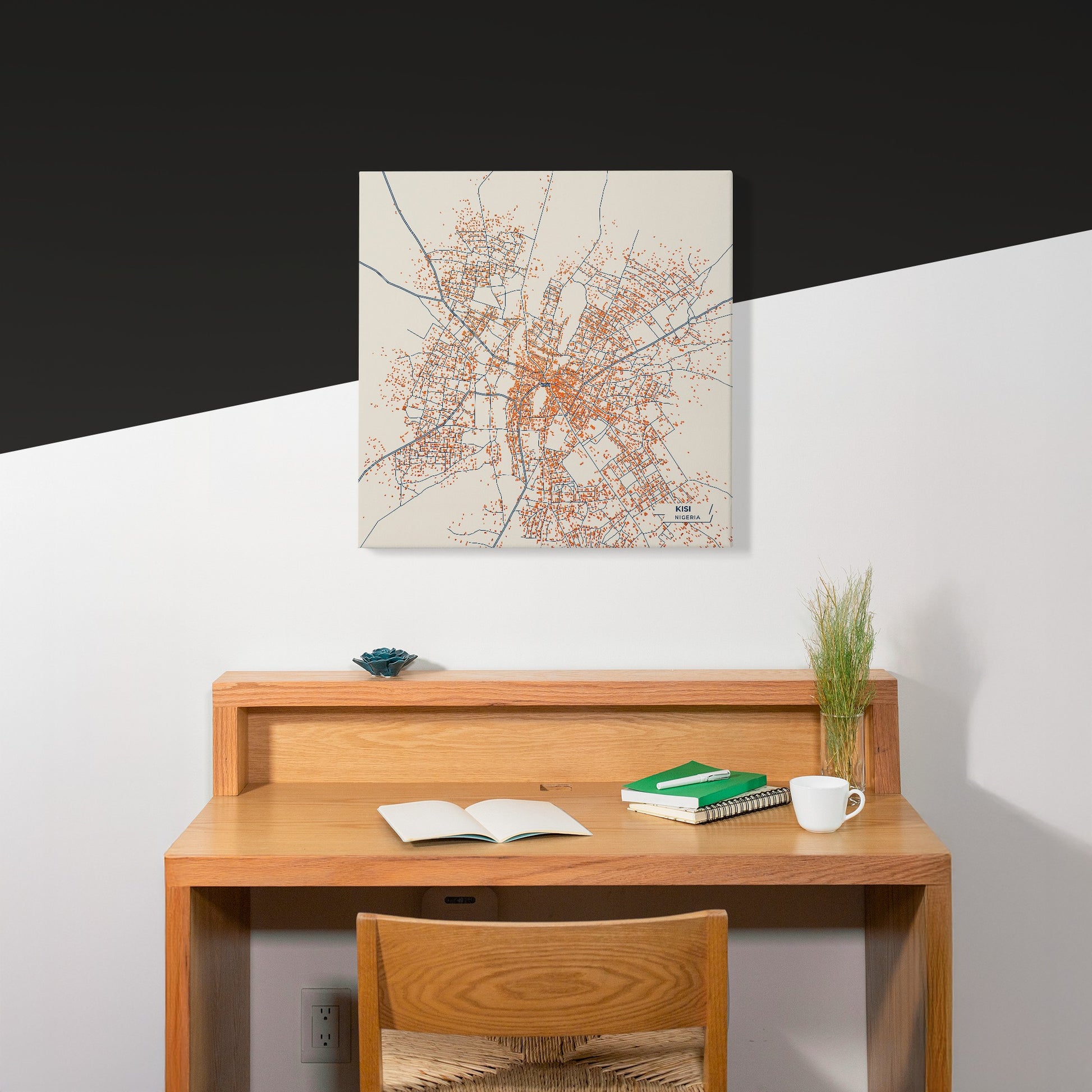 Kisi Nigeria Colorful City Map Canvas Print Scene