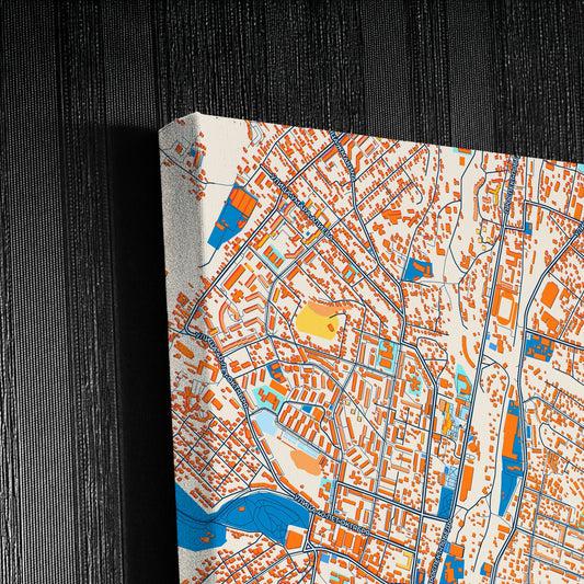 Кисловодске Russia Colorful City Map Canvas Print Detail