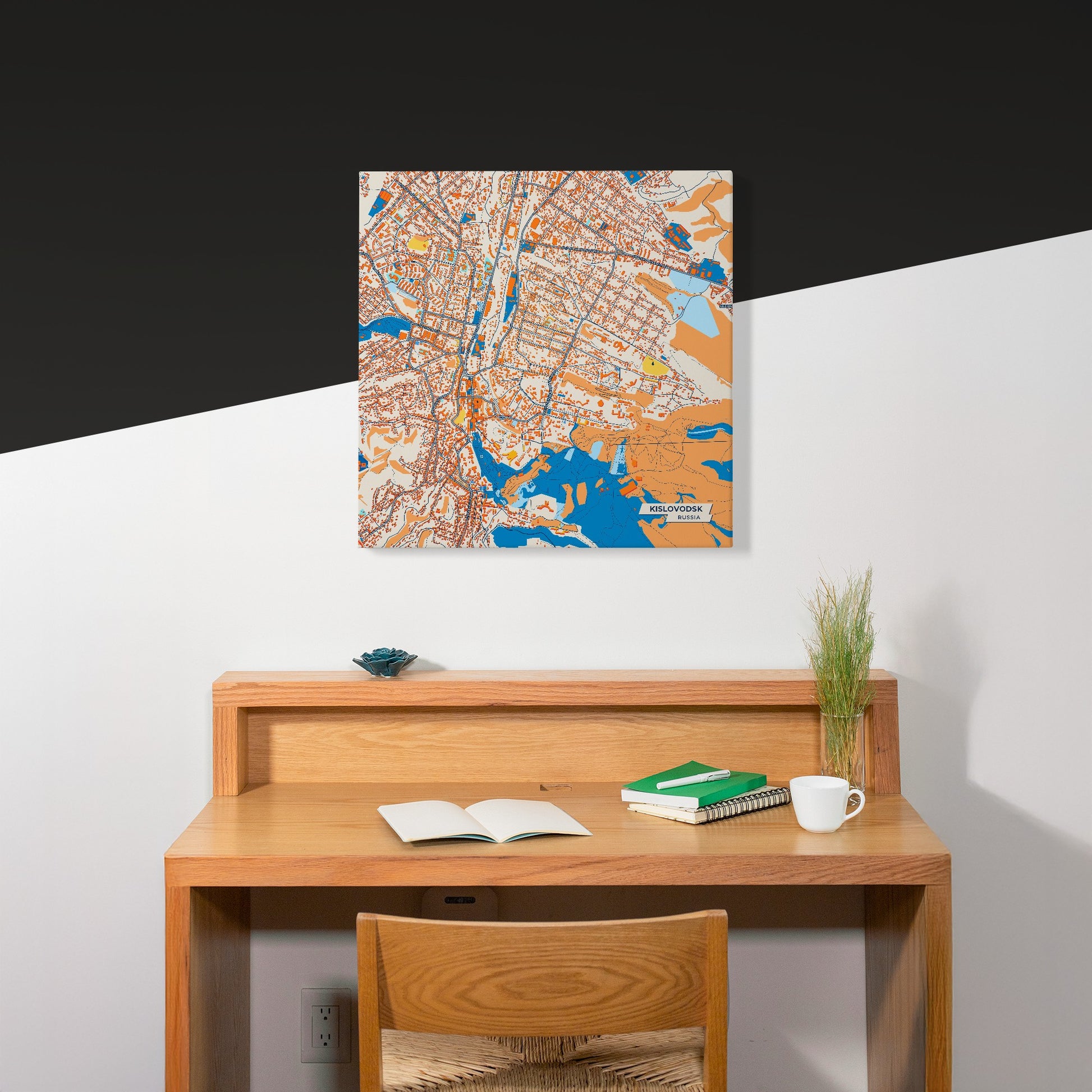 Кисловодске Russia Colorful City Map Canvas Print Scene