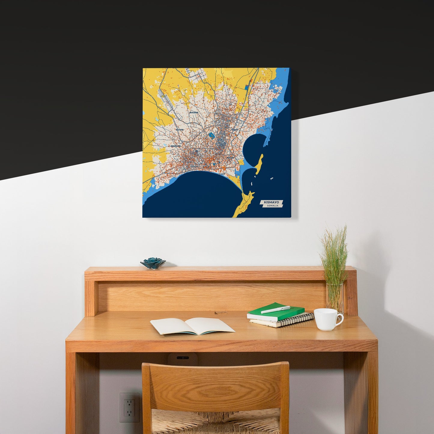 Kismayo Somalia Colorful City Map Canvas Print Scene