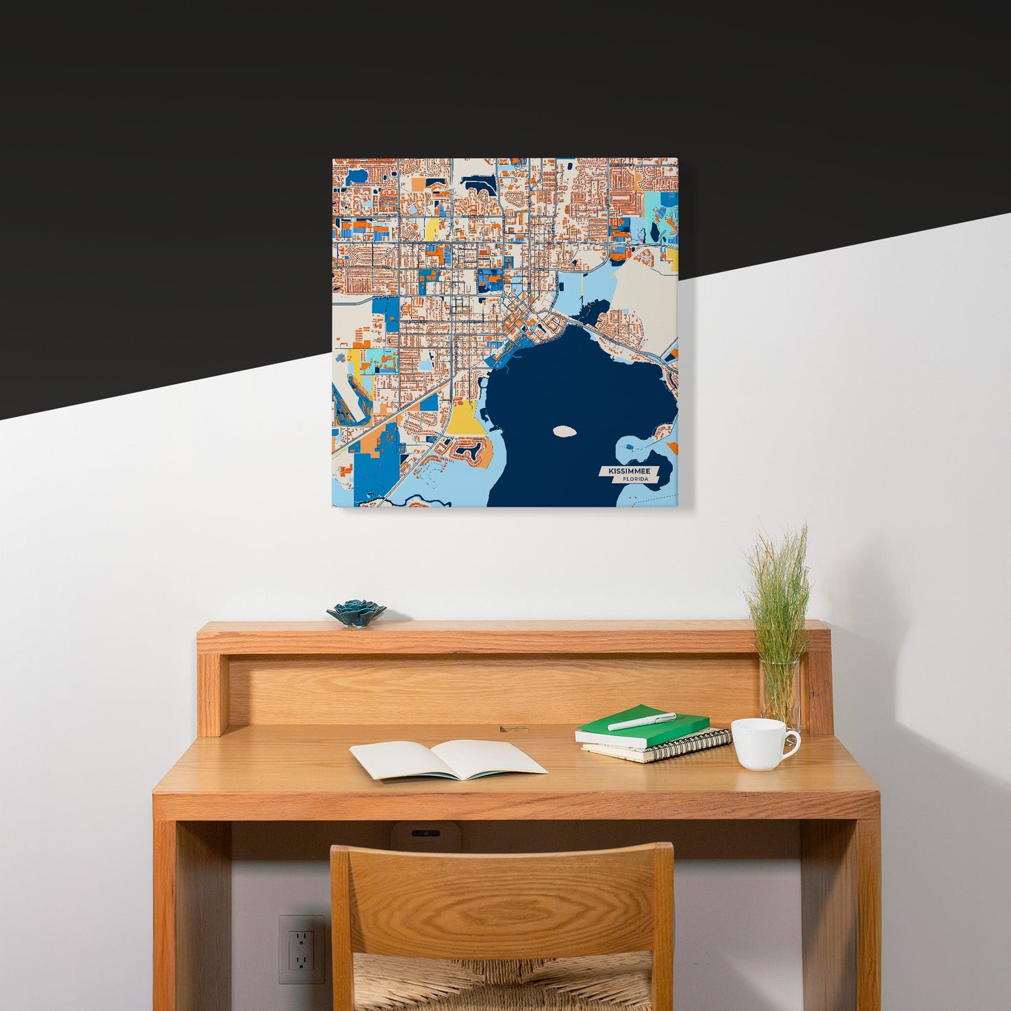 Kissimmee Florida Colorful City Map Canvas Print Scene