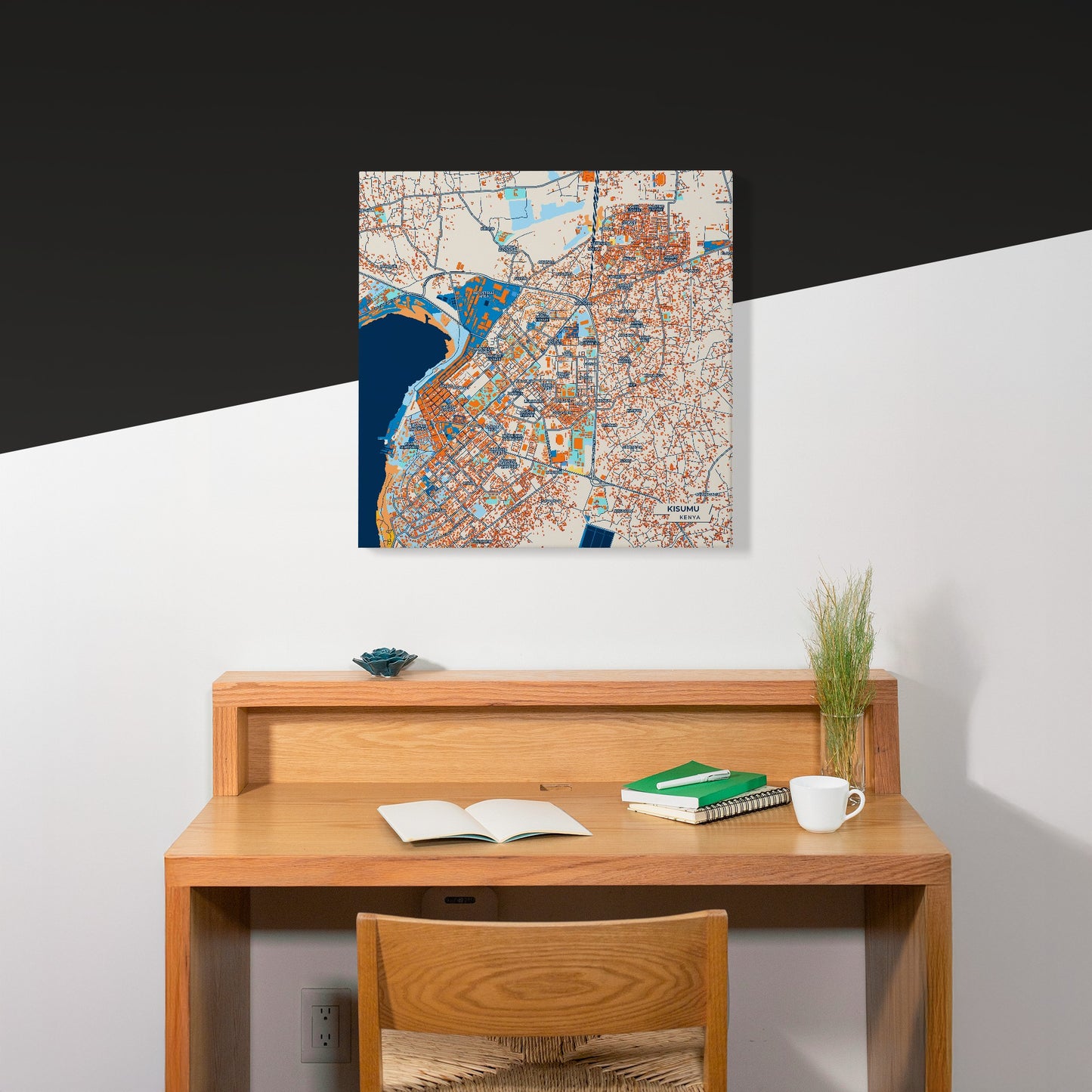 Kisumu Kenya Colorful City Map Canvas Print Scene