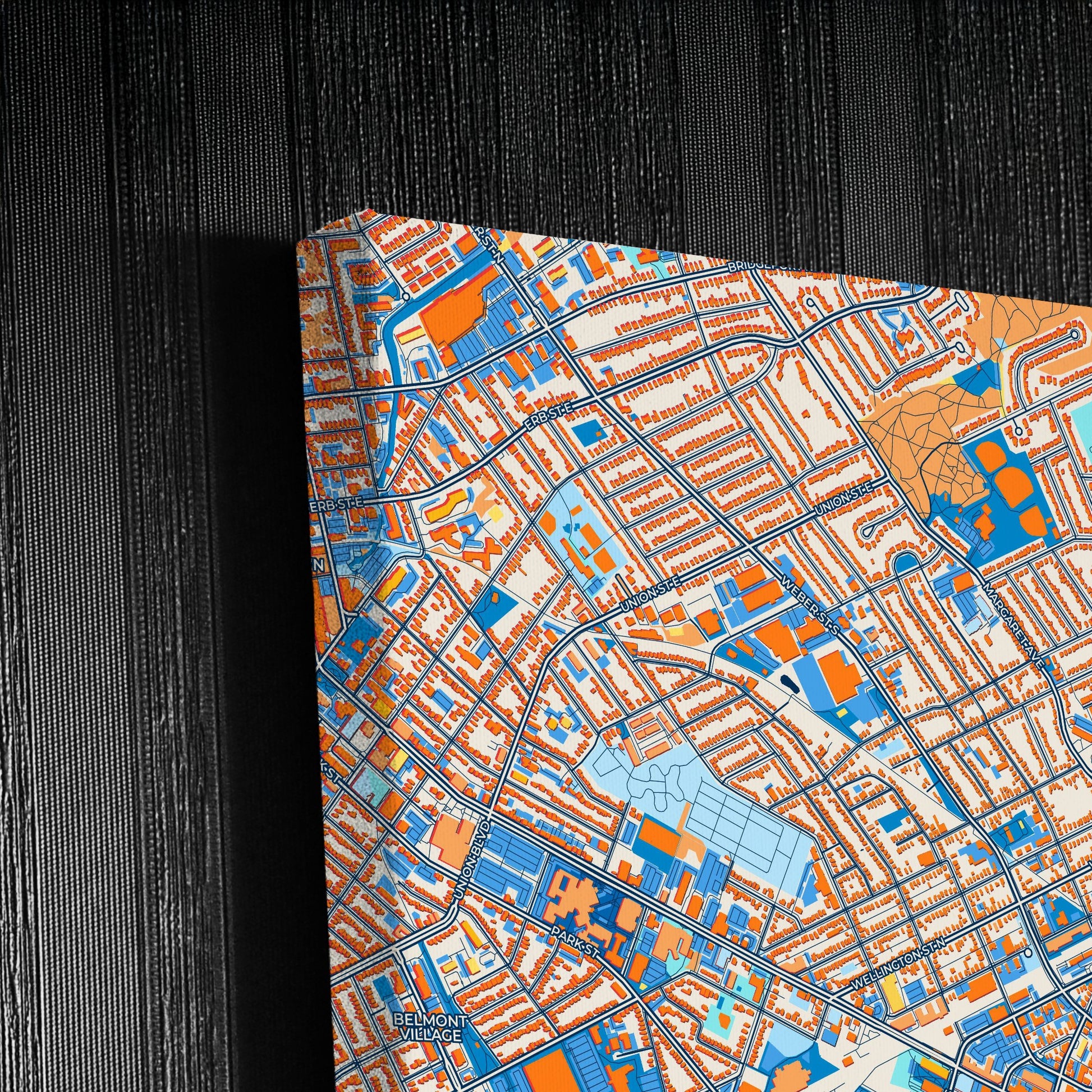 Kitchener Canada Colorful City Map Canvas Print Detail
