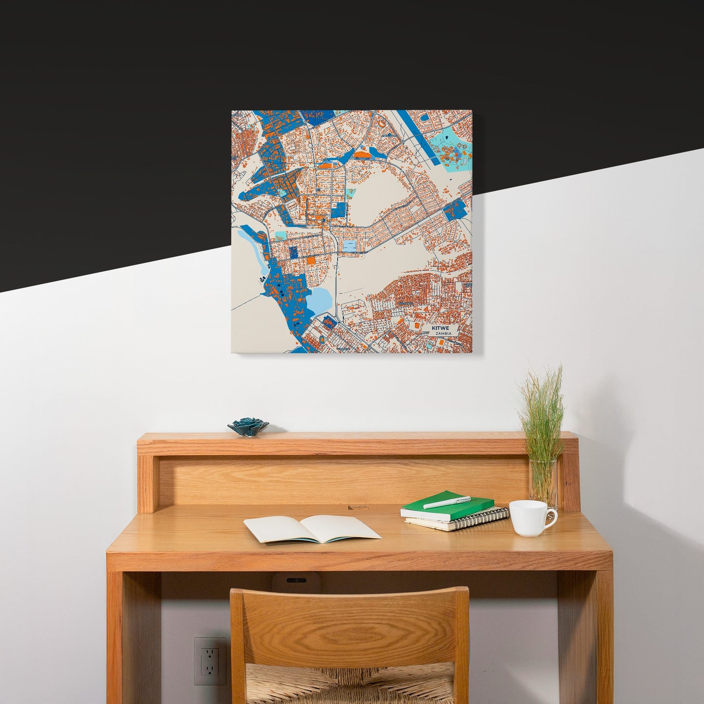 Kitwe Zambia Colorful City Map Canvas Print Scene