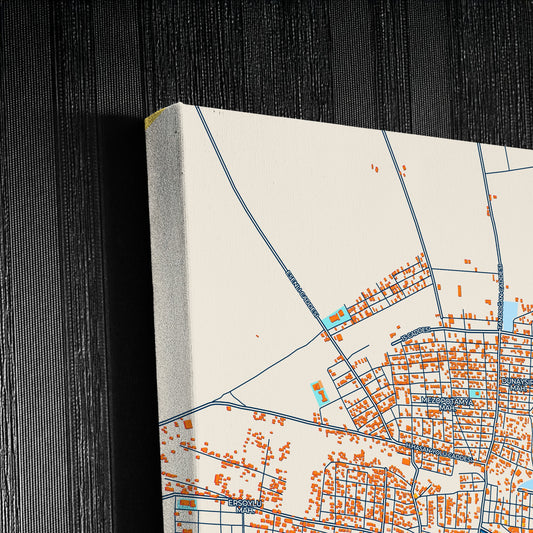 Kiziltepe Turkey Colorful City Map Canvas Print Detail