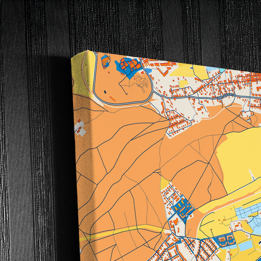 Kladno Czechia Colorful City Map Canvas Print Detail