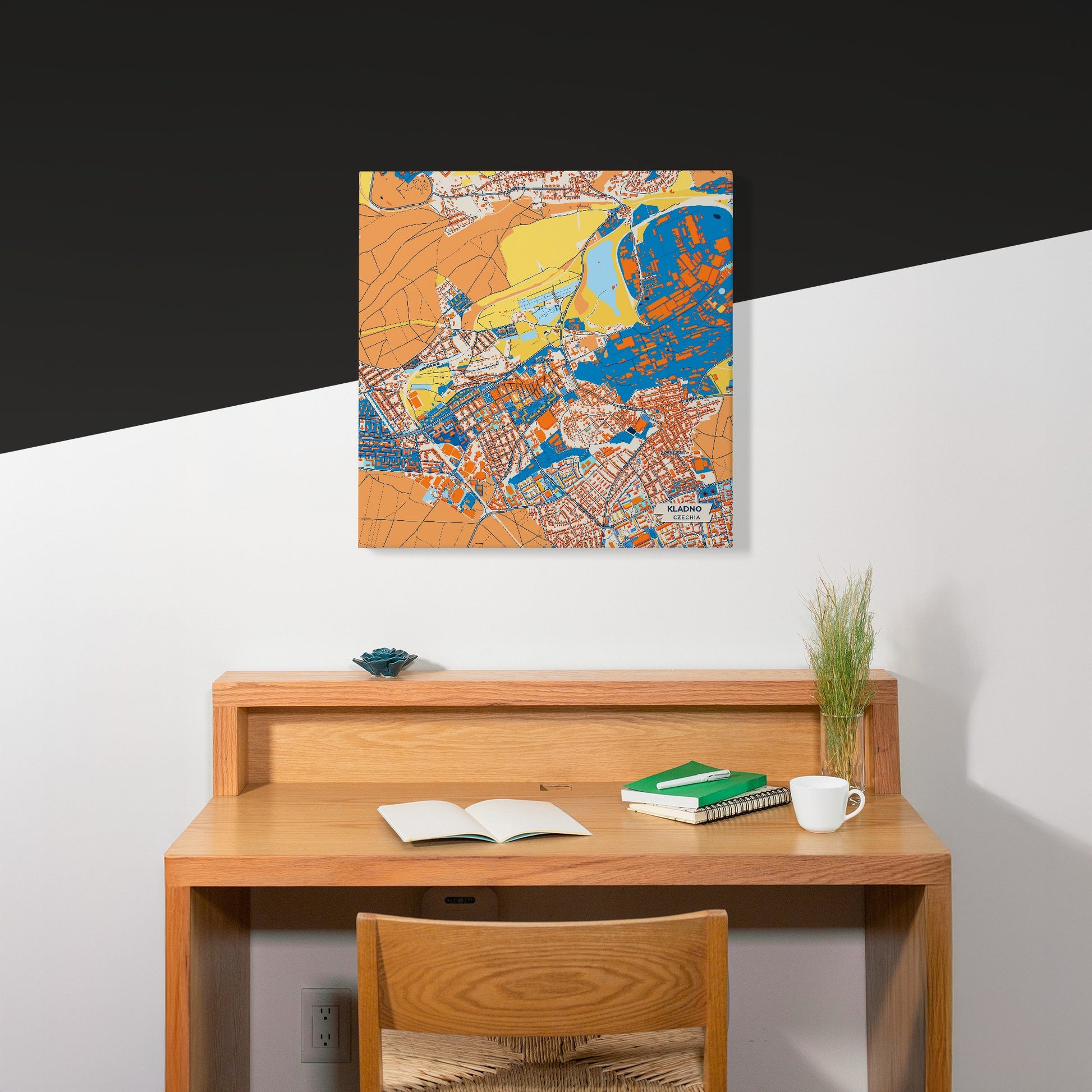 Kladno Czechia Colorful City Map Canvas Print Scene