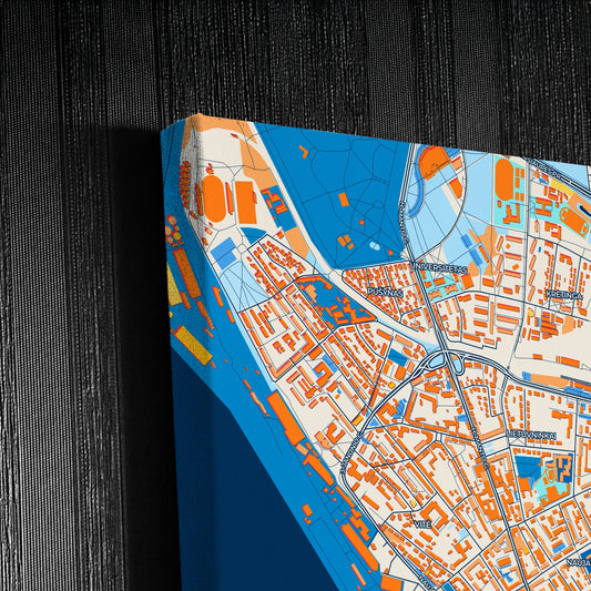 Klaipėda Lithuania Colorful City Map Canvas Print Detail