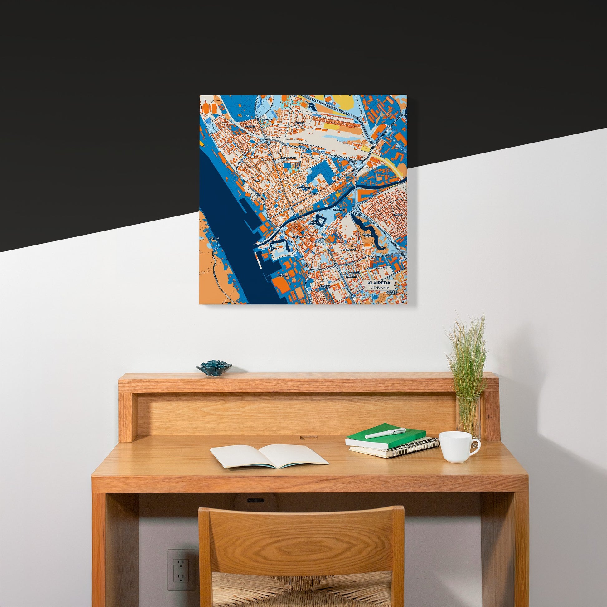 Klaipėda Lithuania Colorful City Map Canvas Print Scene