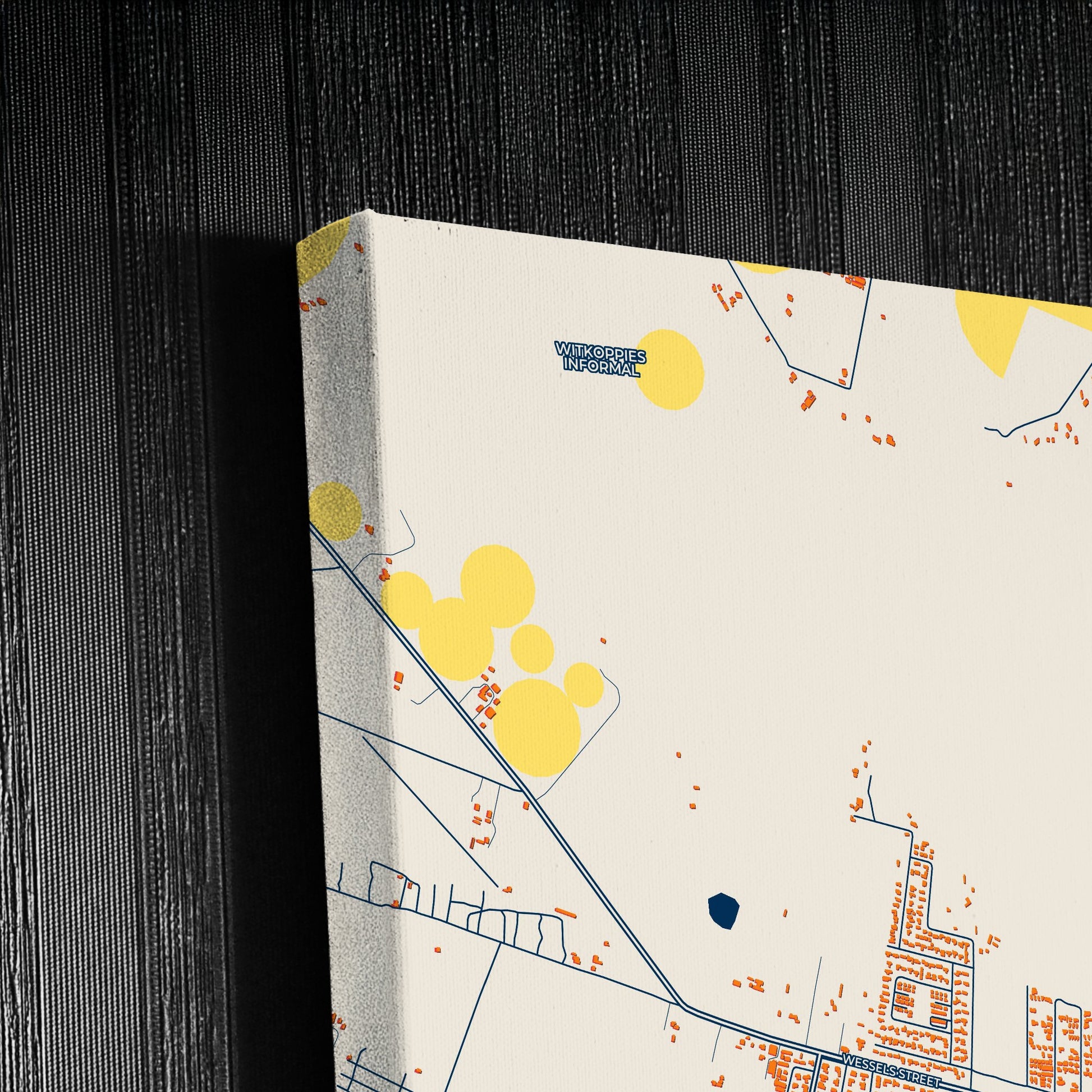 Klerksdorp South Africa Colorful City Map Canvas Print Detail