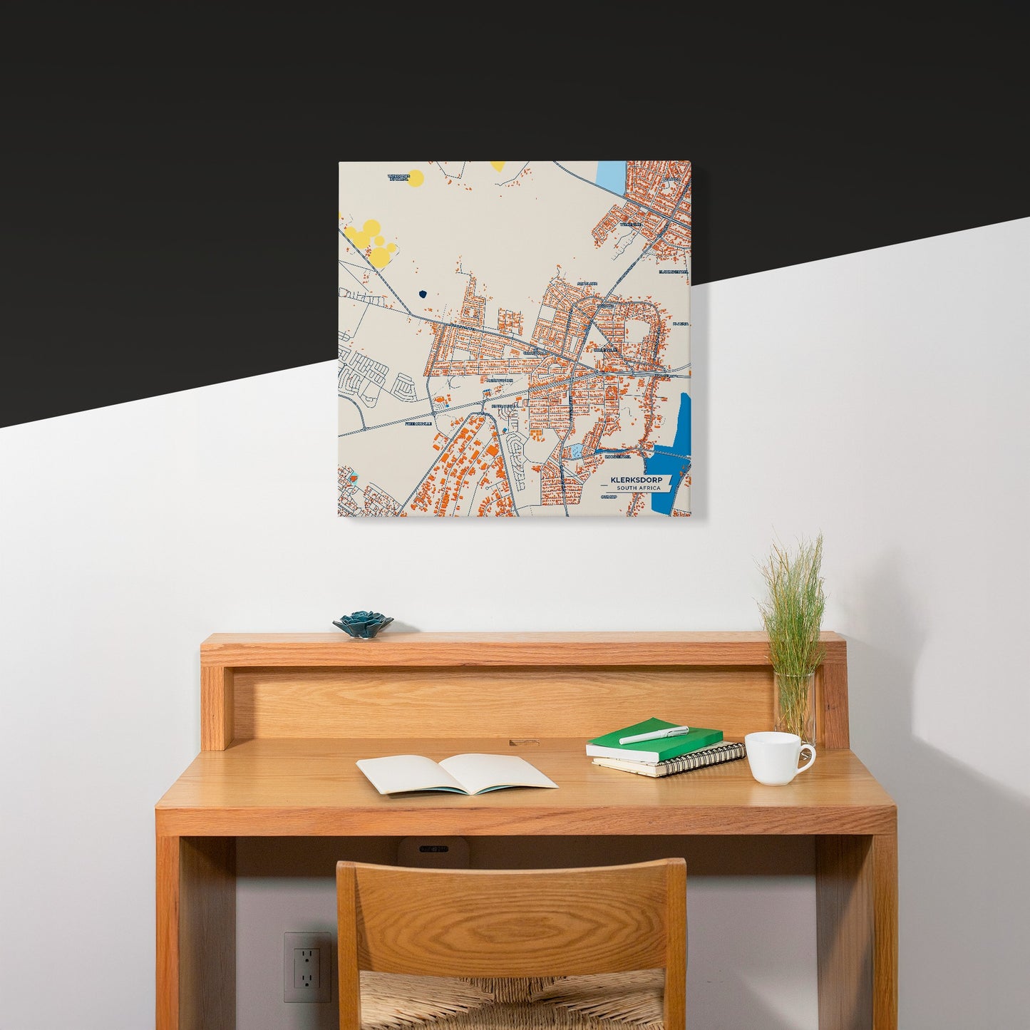 Klerksdorp South Africa Colorful City Map Canvas Print Scene