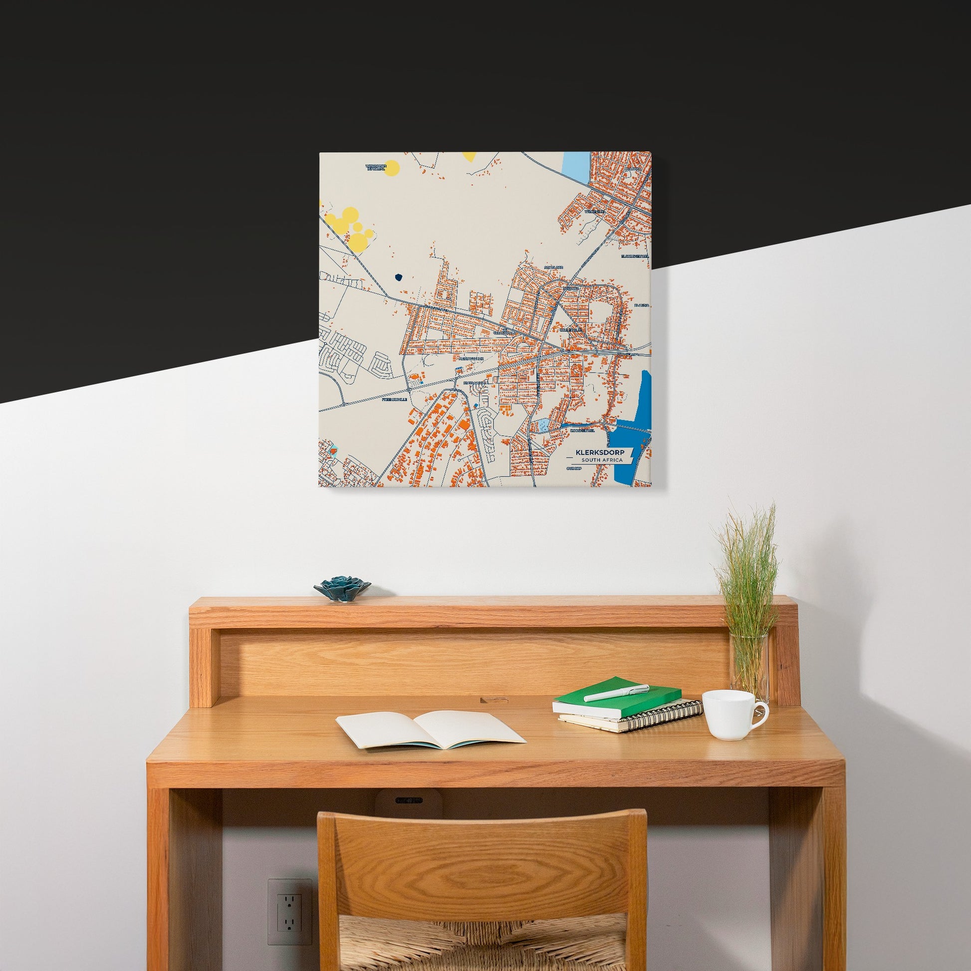 Klerksdorp South Africa Colorful City Map Canvas Print Scene