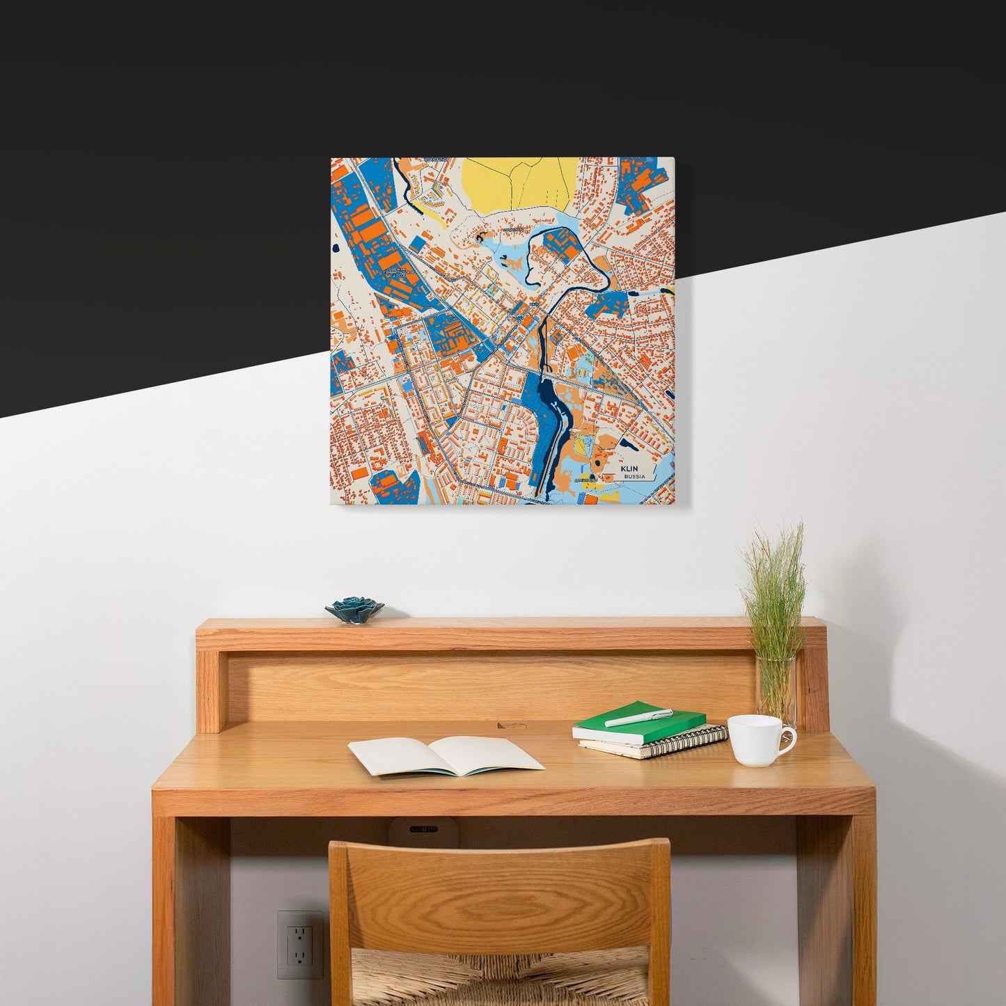 Клин Russia Colorful City Map Canvas Print Scene