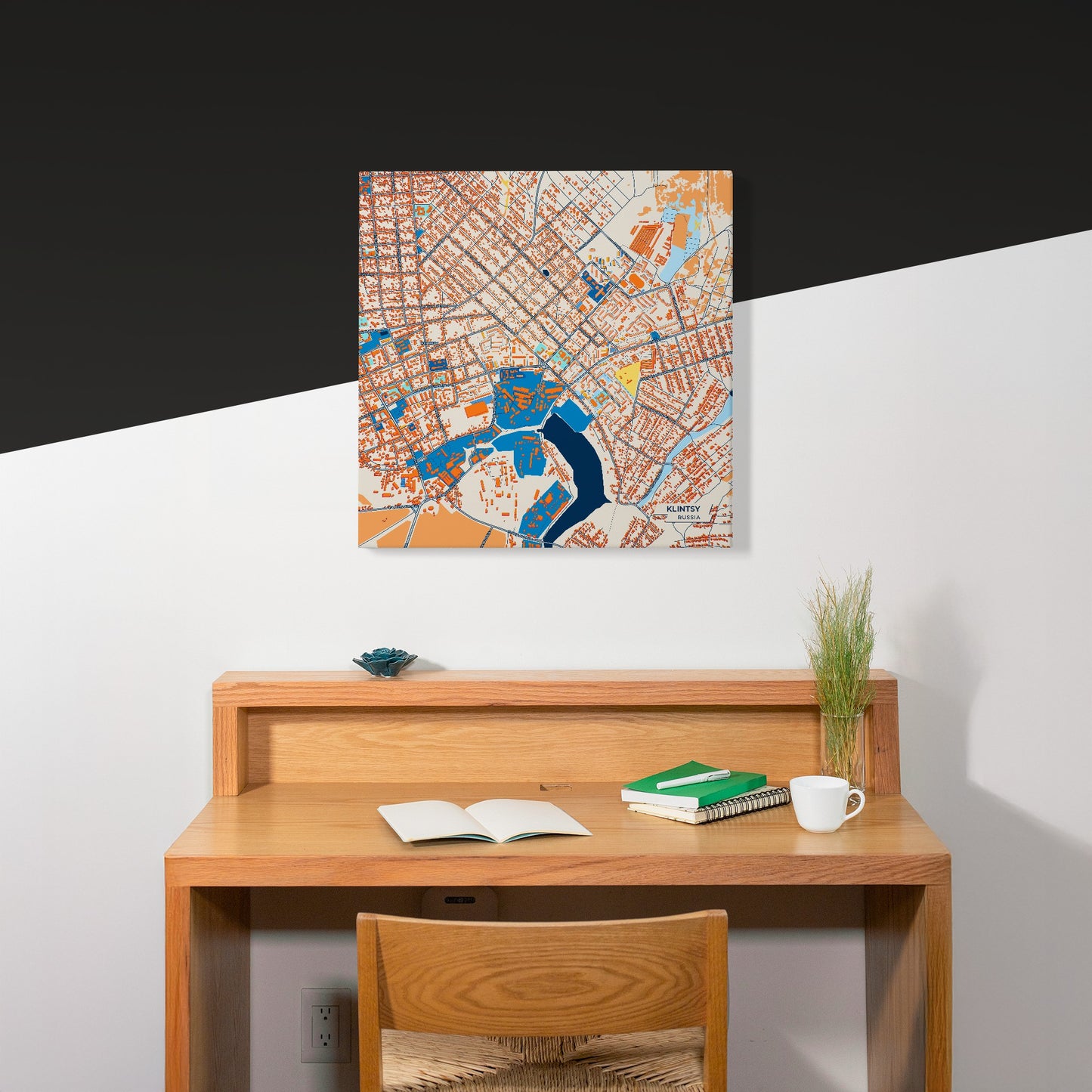 Клинцы Russia Colorful City Map Canvas Print Scene