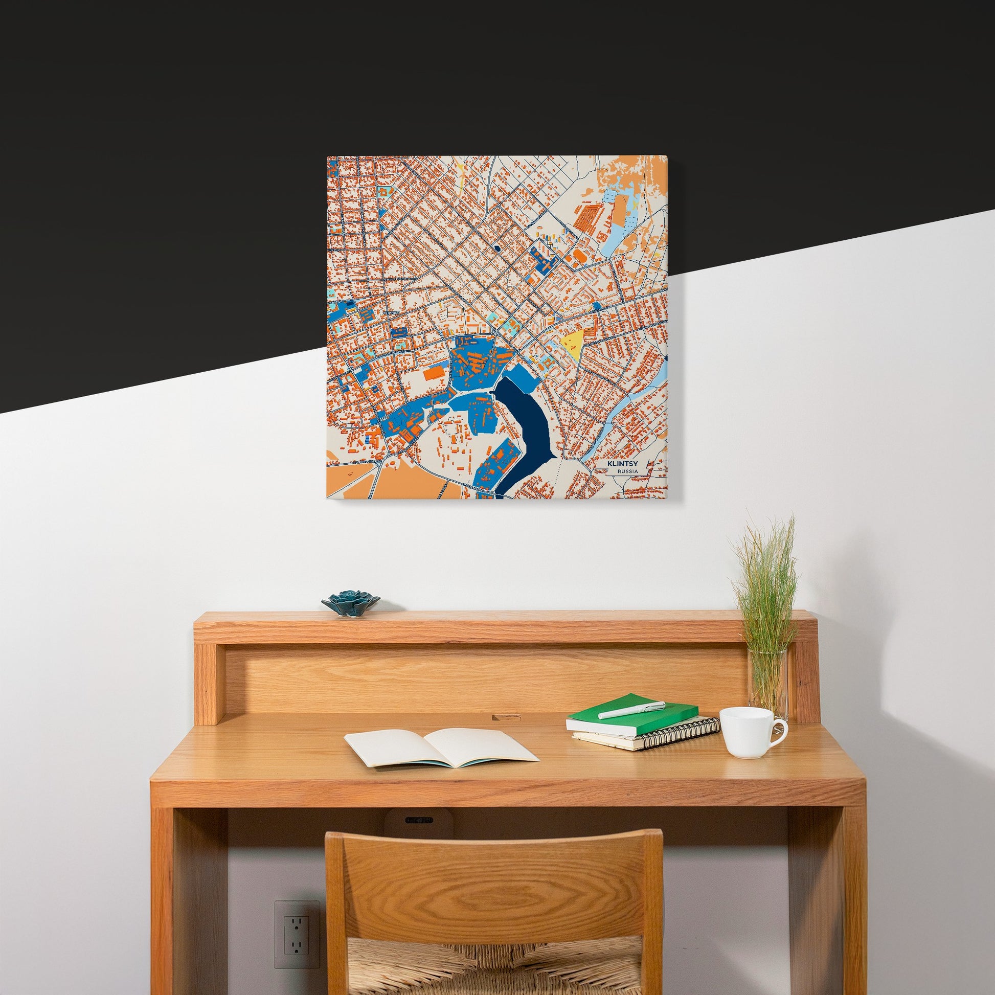 Клинцы Russia Colorful City Map Canvas Print Scene