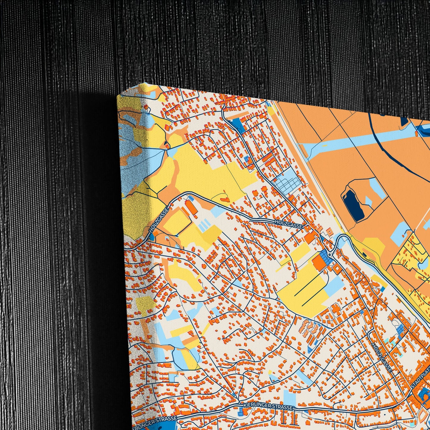 Klosterneuburg Austria Colorful City Map Canvas Print Detail