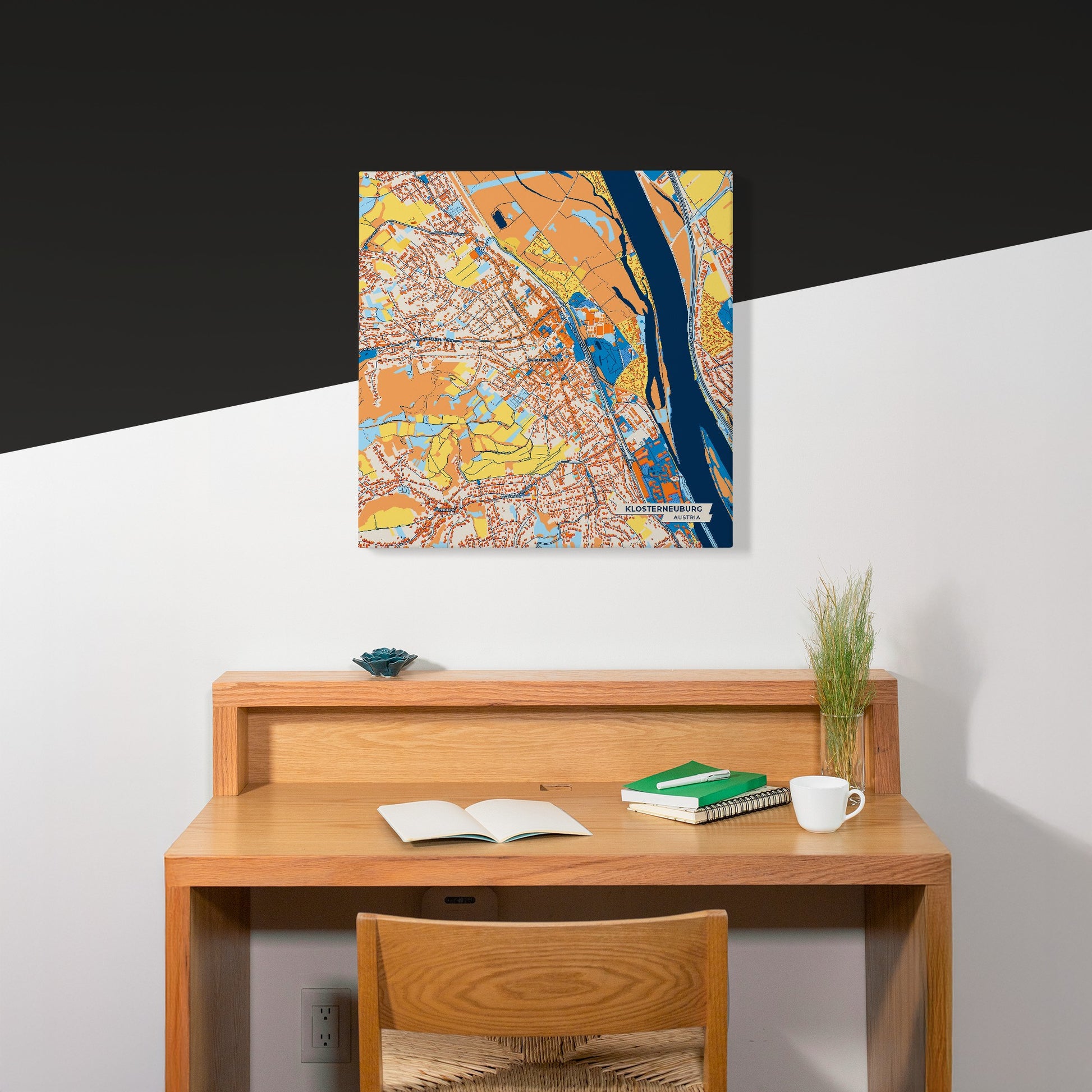 Klosterneuburg Austria Colorful City Map Canvas Print Scene