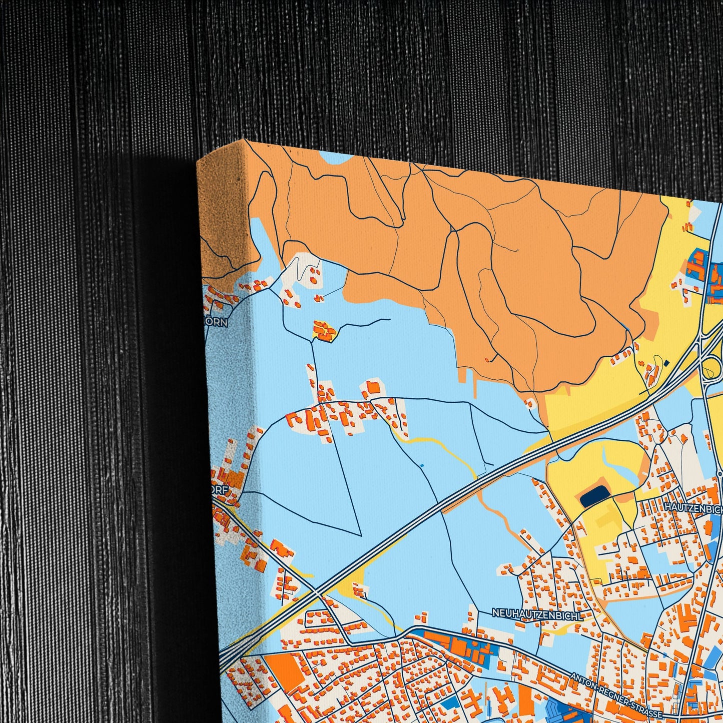 Knittelfeld Austria Colorful City Map Canvas Print Detail