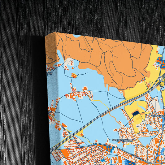 Knittelfeld Austria Colorful City Map Canvas Print Detail