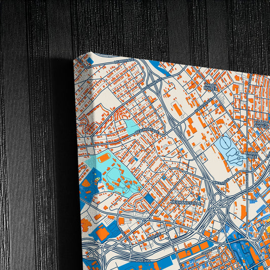 Knoxville Tennessee Colorful City Map Canvas Print Detail
