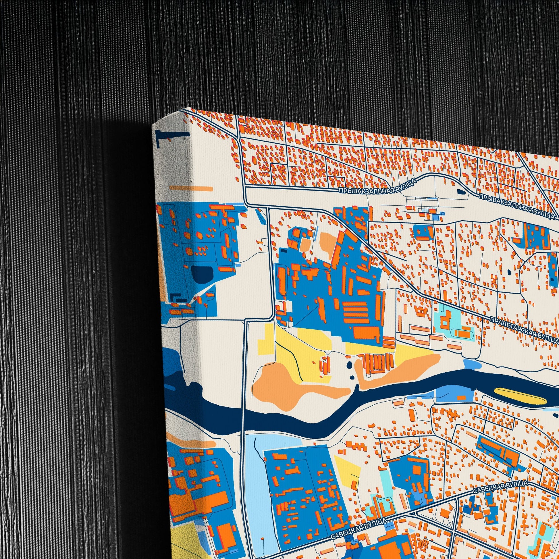 Кобрын Belarus Colorful City Map Canvas Print Detail