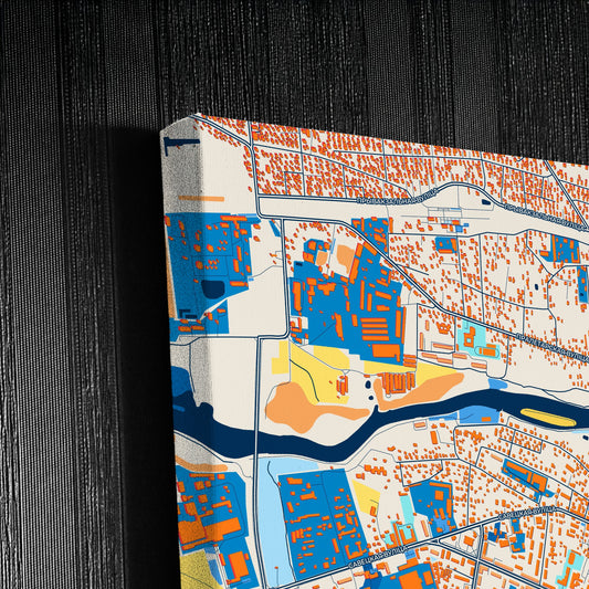 Кобрын Belarus Colorful City Map Canvas Print Detail