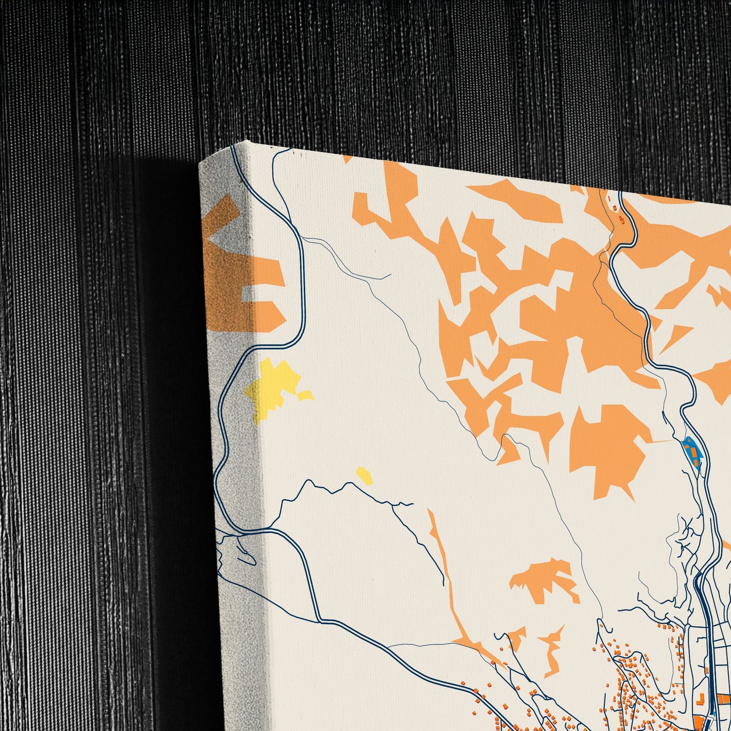 Kočani North Macedonia Colorful City Map Canvas Print Detail