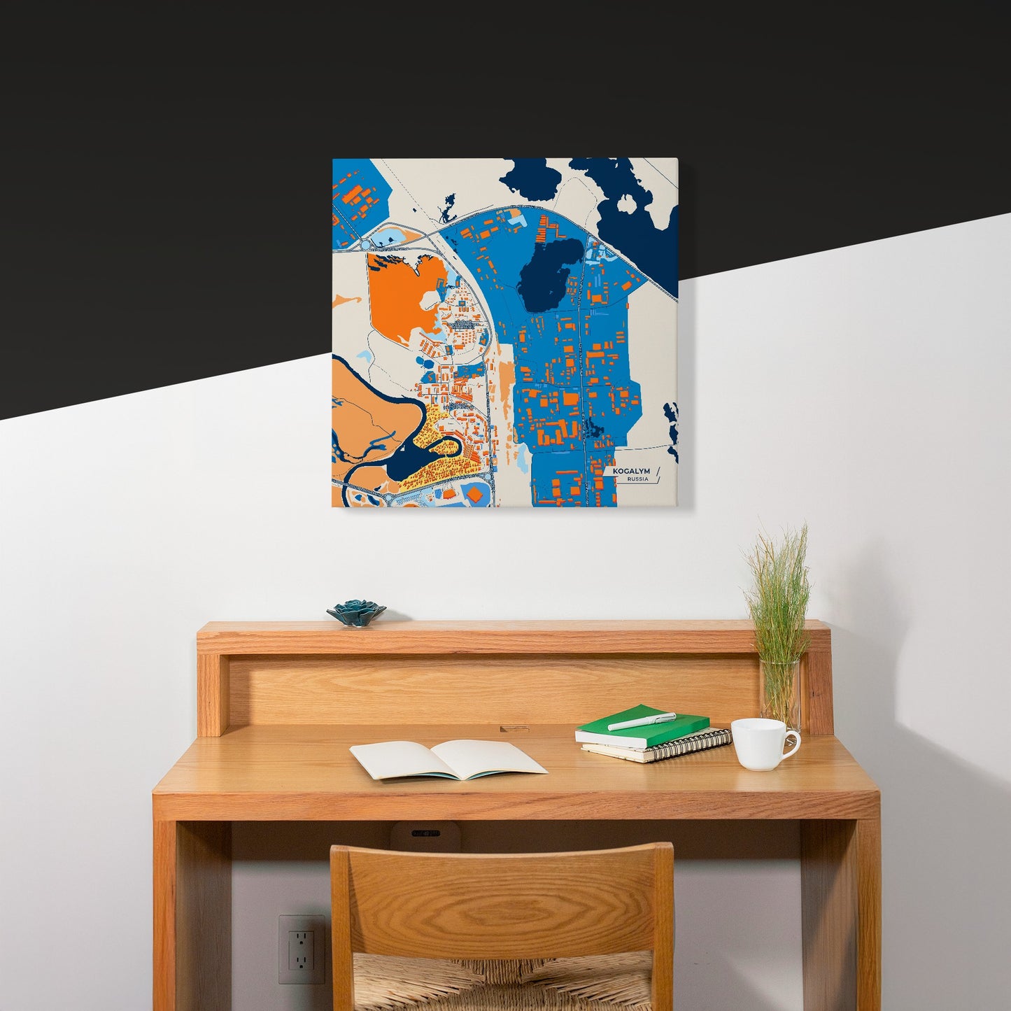 Когалым Russia Colorful City Map Canvas Print Scene
