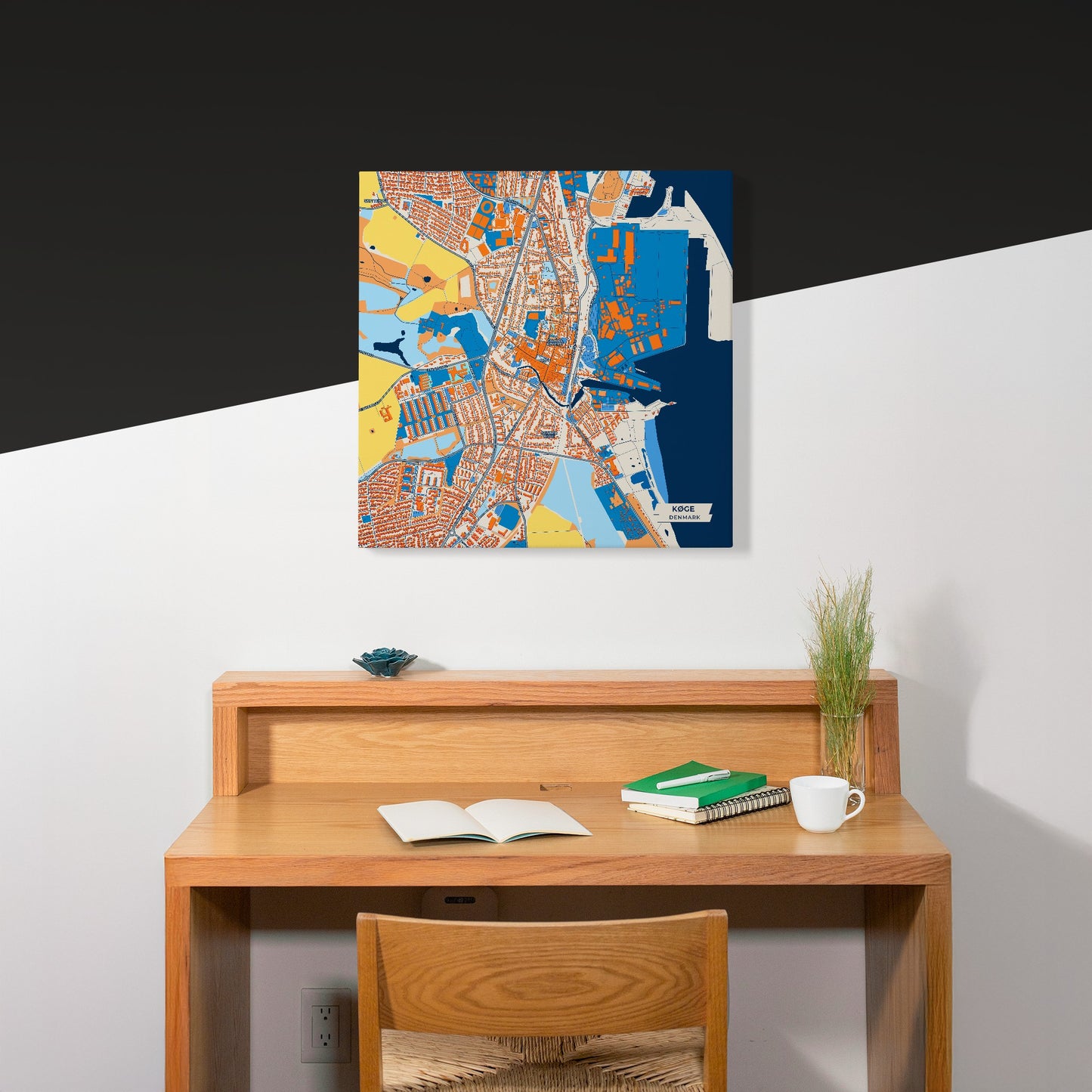 Køge Denmark Colorful City Map Canvas Print Scene