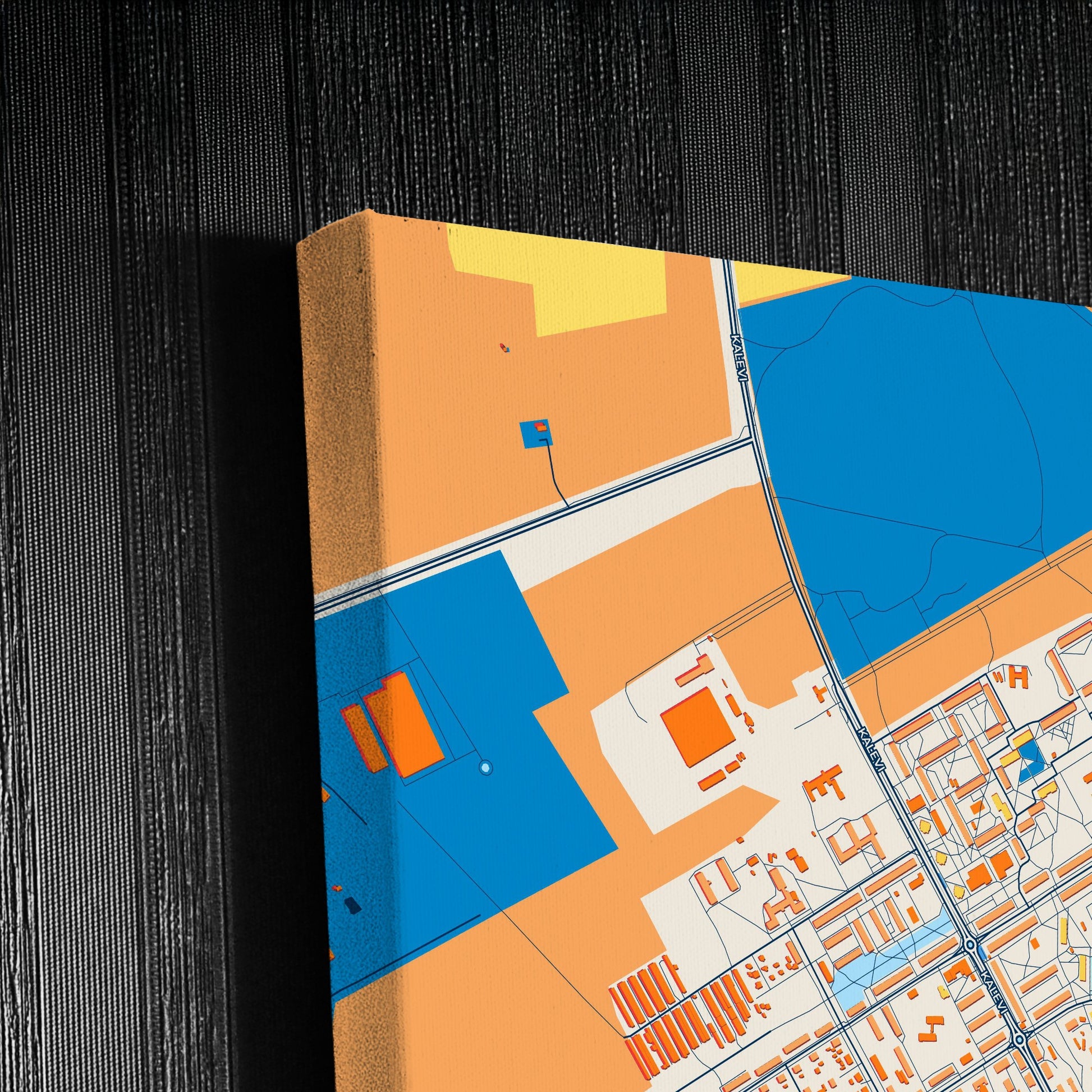 Kohtla-Järve Estonia Colorful City Map Canvas Print Detail