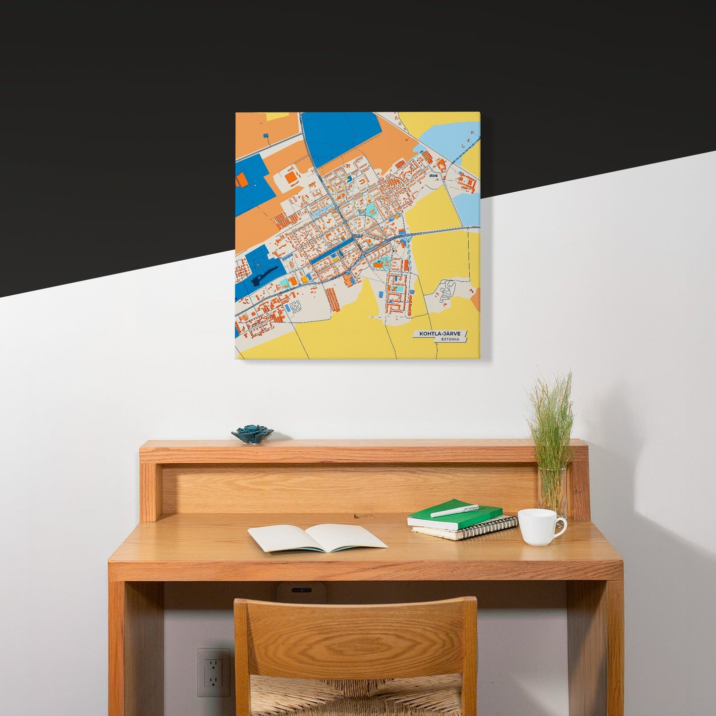 Kohtla-Järve Estonia Colorful City Map Canvas Print Scene