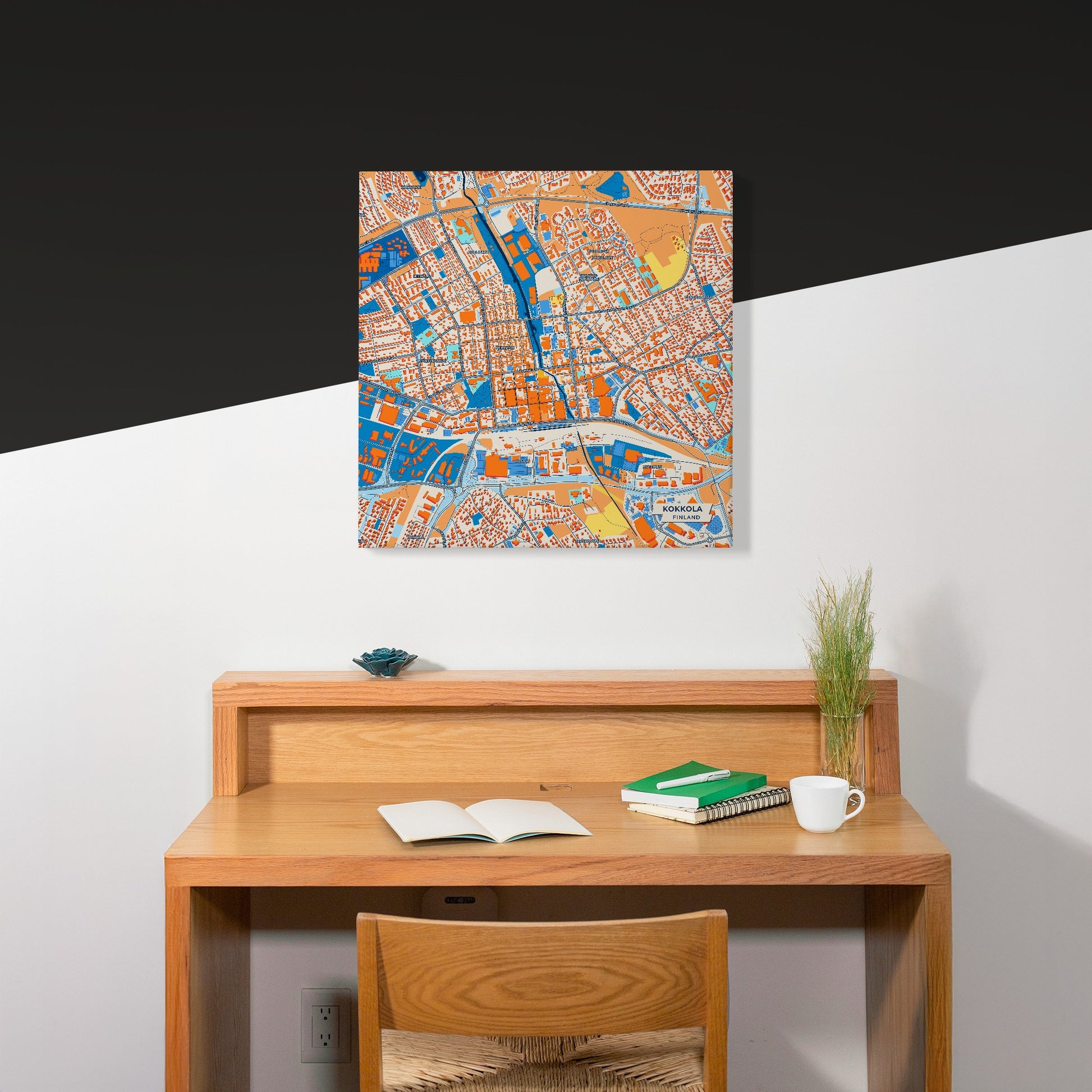 Kokkola Finland Colorful City Map Canvas Print Scene