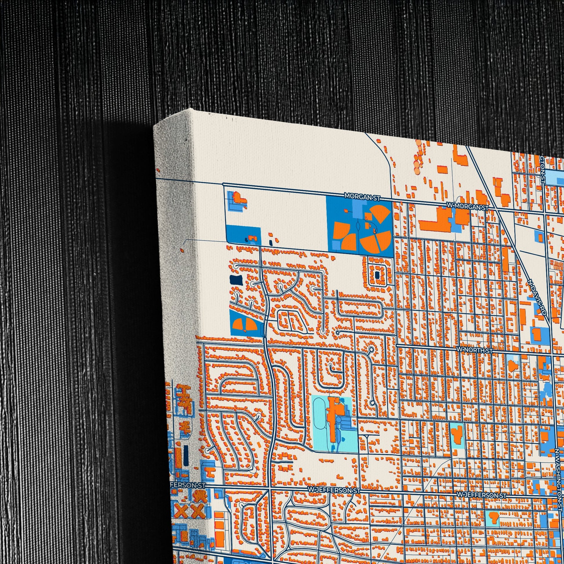 Kokomo Indiana Colorful City Map Canvas Print Detail