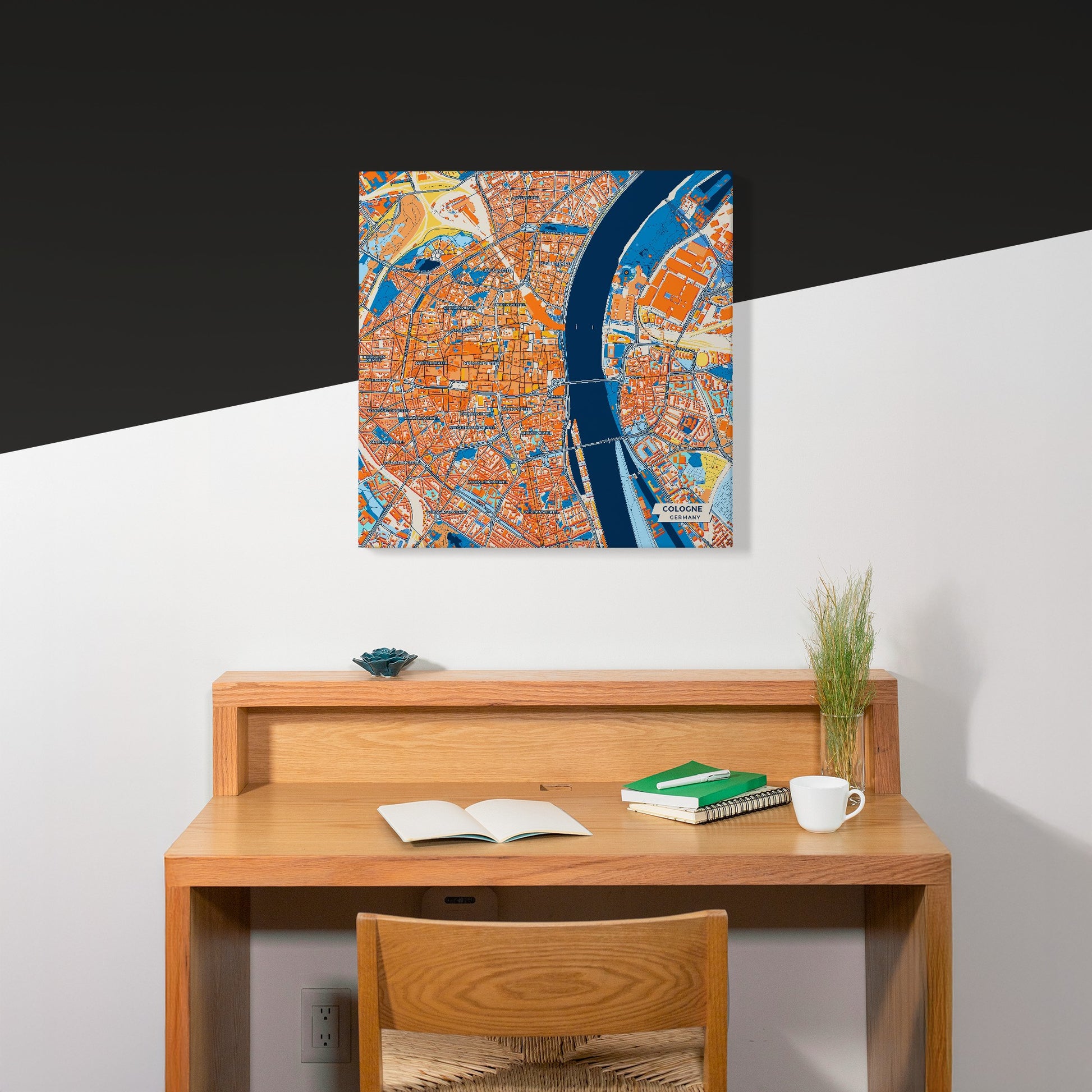 Köln Germany Colorful City Map Canvas Print Scene