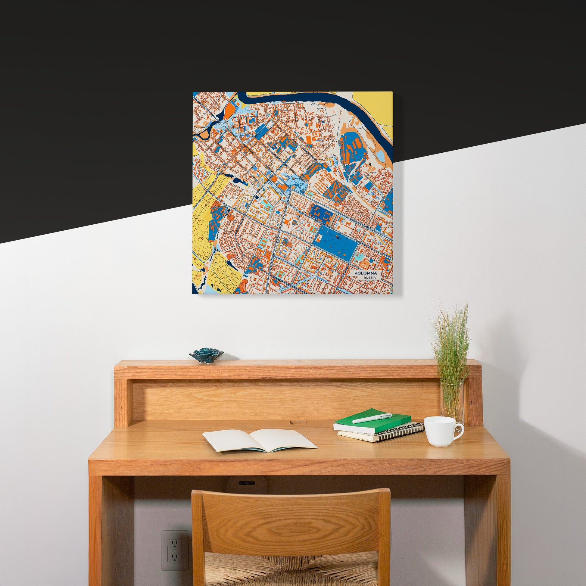 Kolomna Russia Colorful City Map Canvas Print Scene