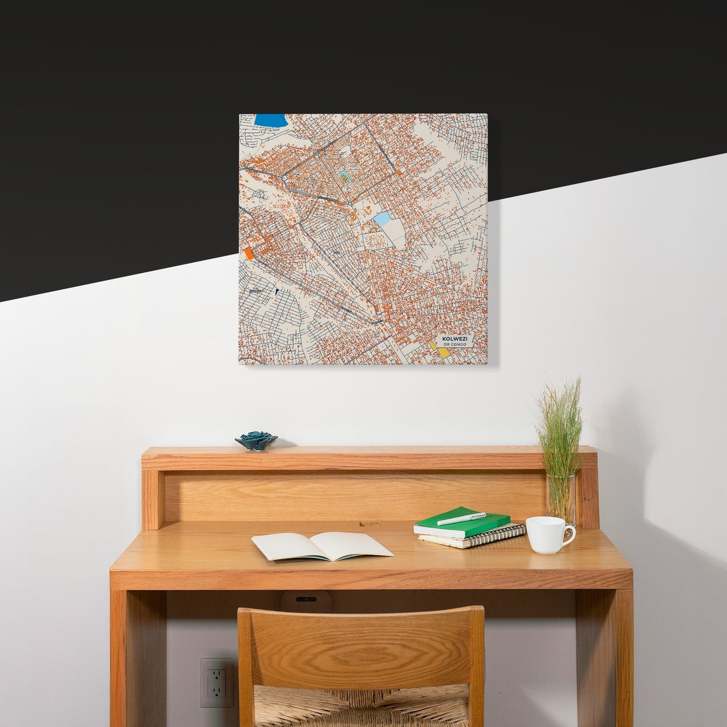 Kolwezi Dr Congo Colorful City Map Canvas Print Scene
