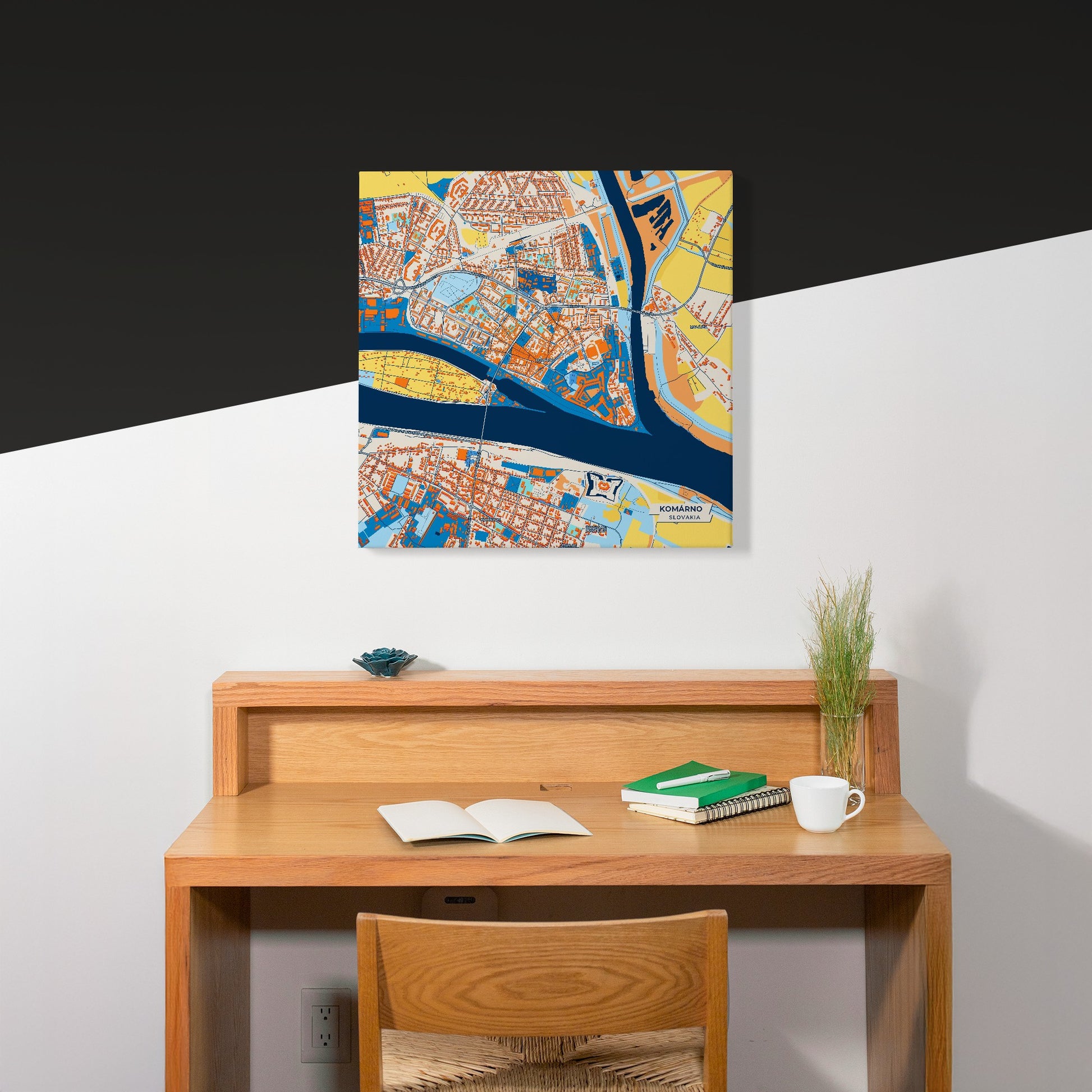 Komárno Slovakia Colorful City Map Canvas Print Scene