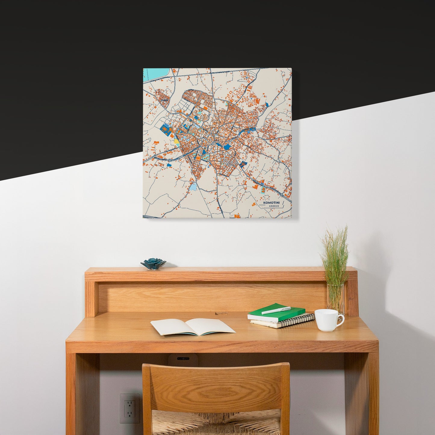 Κομοτηνη Greece Colorful City Map Canvas Print Scene
