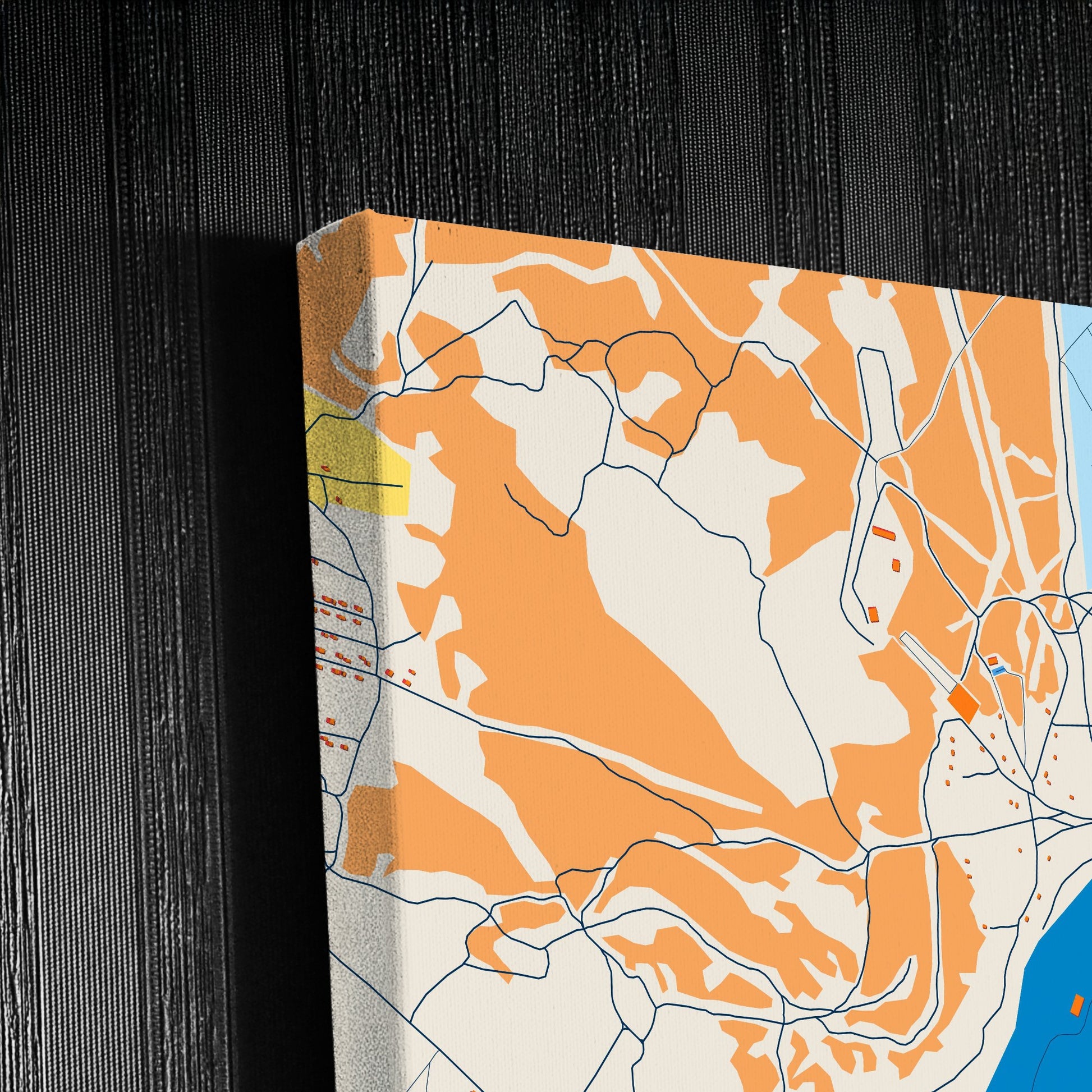 Комсомольск-На-Амур Russia Colorful City Map Canvas Print Detail