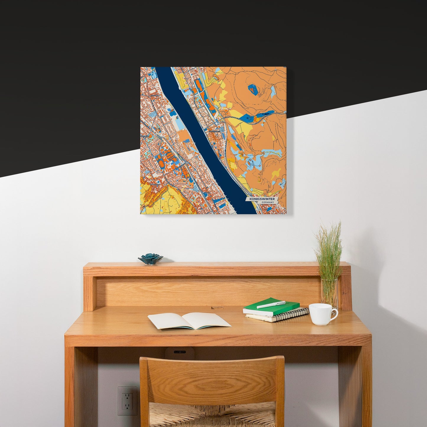 Königswinter Germany Colorful City Map Canvas Print Scene